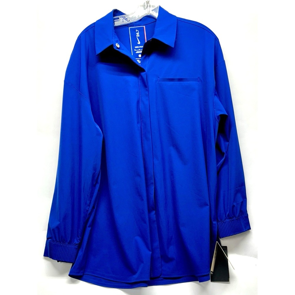 Nike 24.7 Womens Perfect Stretch  Md Blue Long-Sleeve Shirt HM8385-455 (C4)